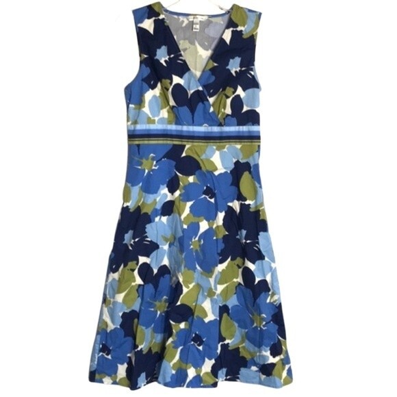 Croft & Barrow cotton stretch floral midi dress with pockets size 16 - Picture 1 of 6